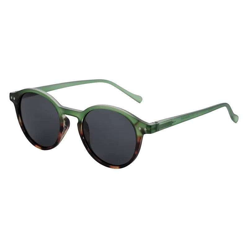 Mila ronde zonnebril — groen, grijs glas