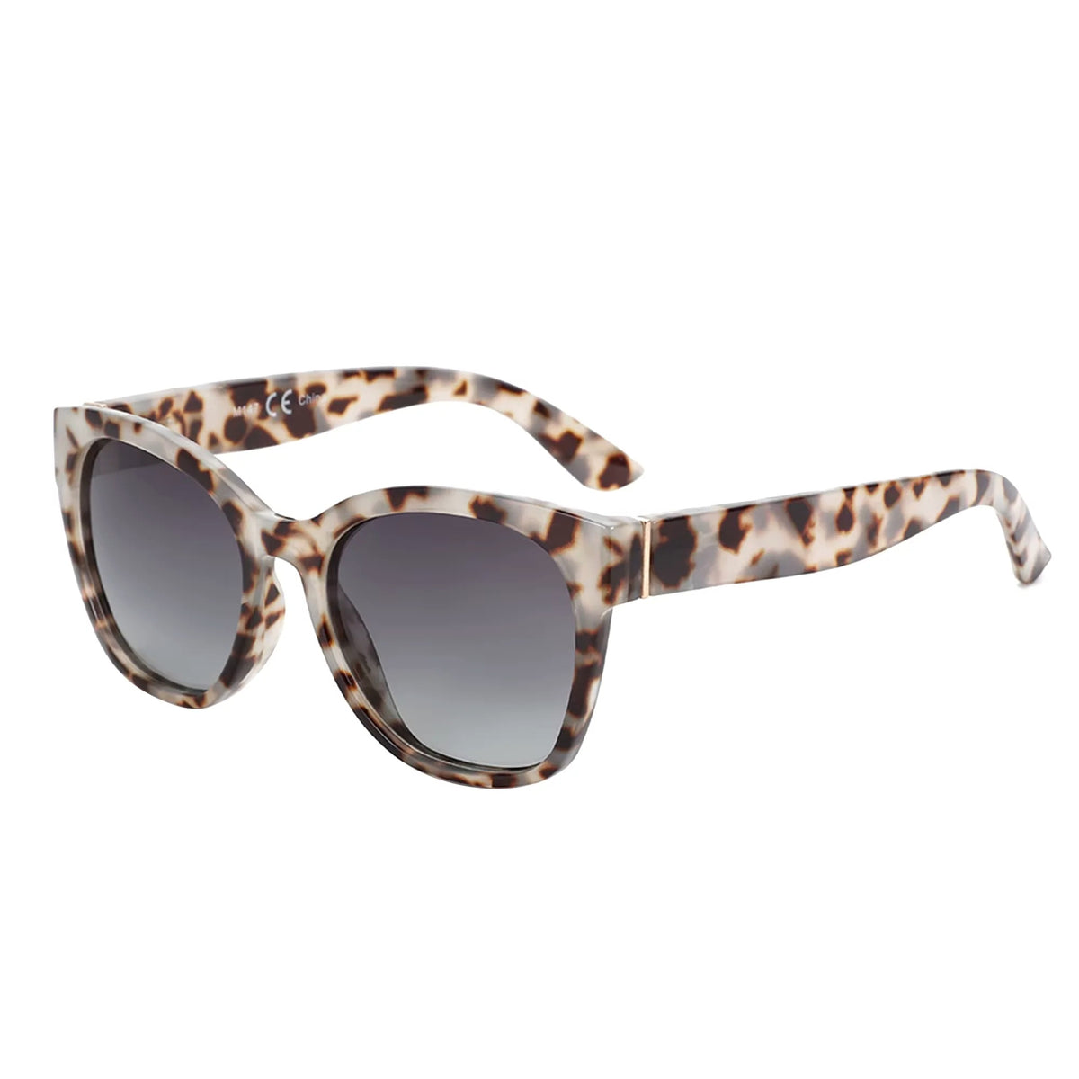 Fien oversized vlinderzonnebril — grijs schildpad