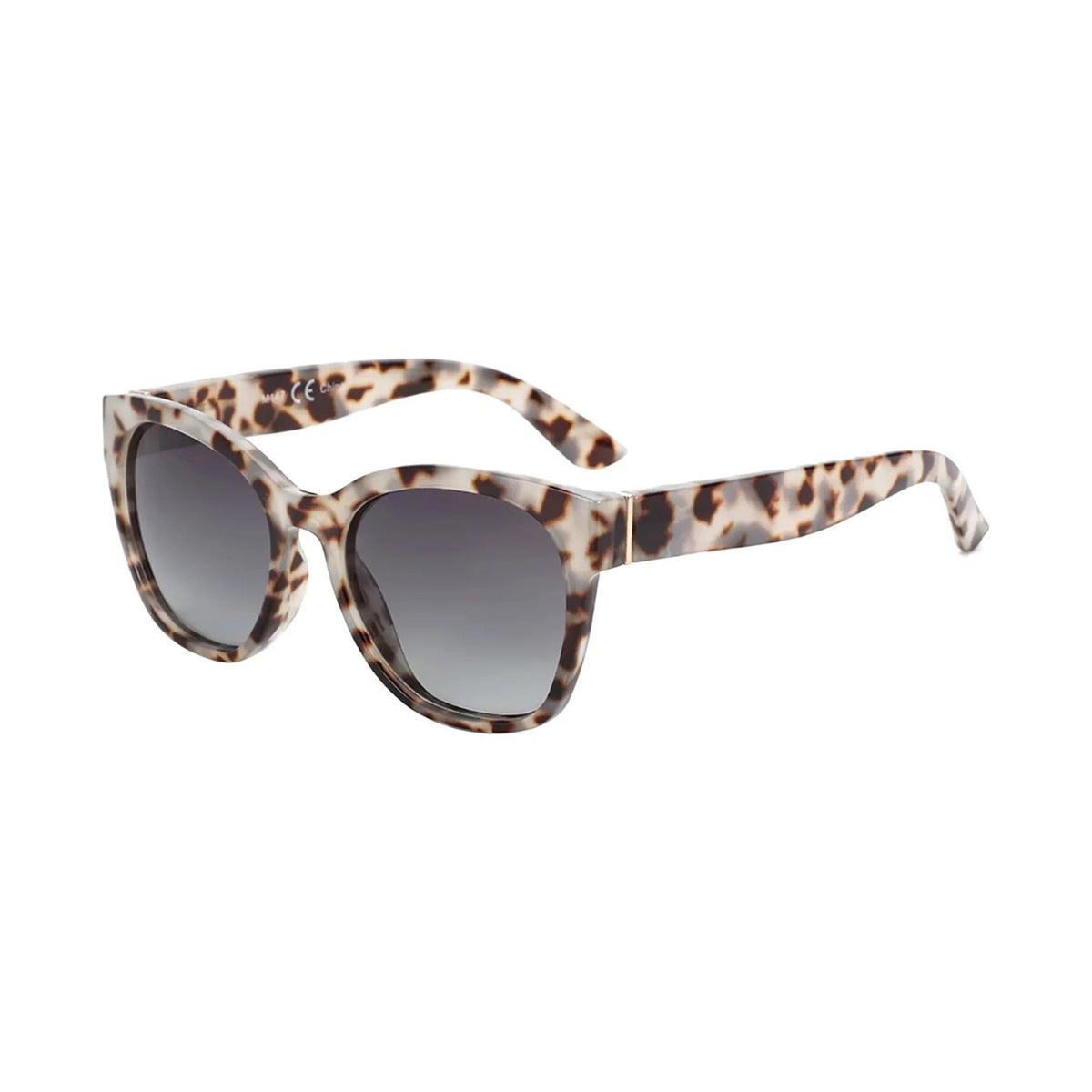 Fien oversized vlinderzonnebril, grijs schildpad