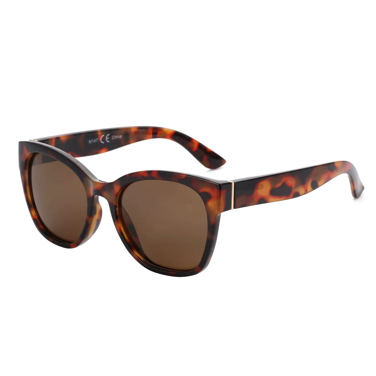 Fien oversized vlinderzonnebril — havana