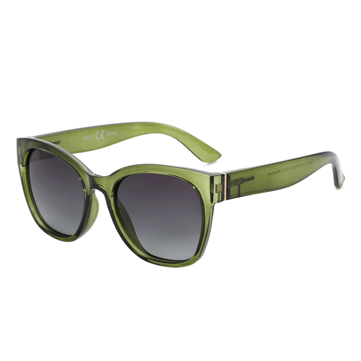 Fien oversized vlinderzonnebril — olijfgroen