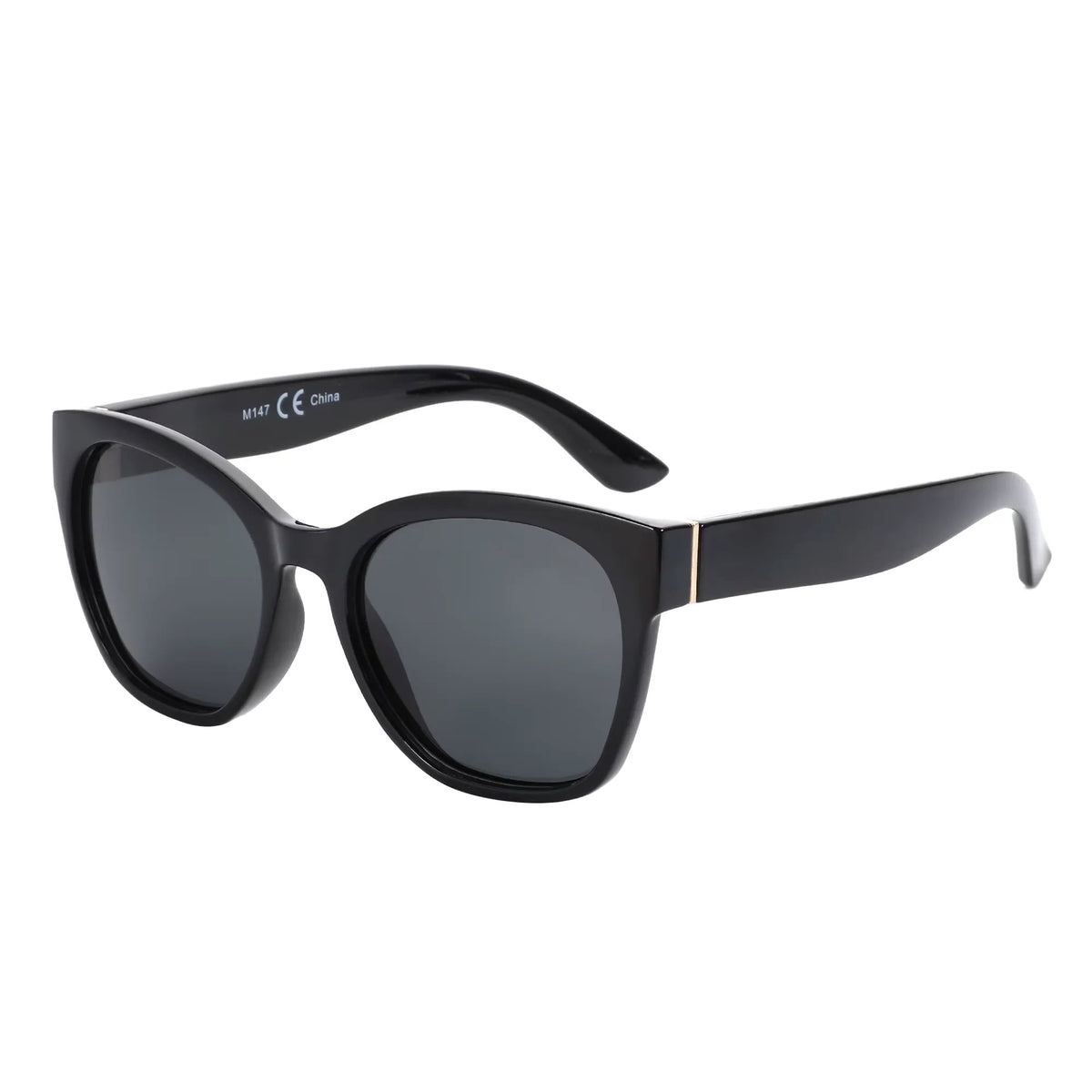 Fien oversized vlinderzonnebril — zwart