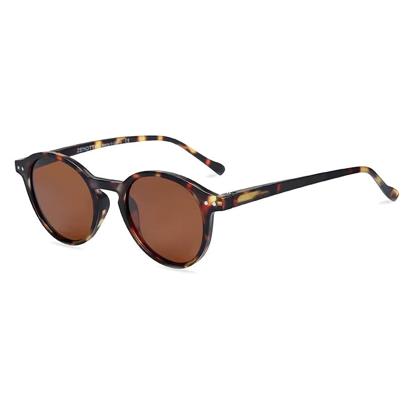 Mila ronde zonnebril — havana, bruin glas