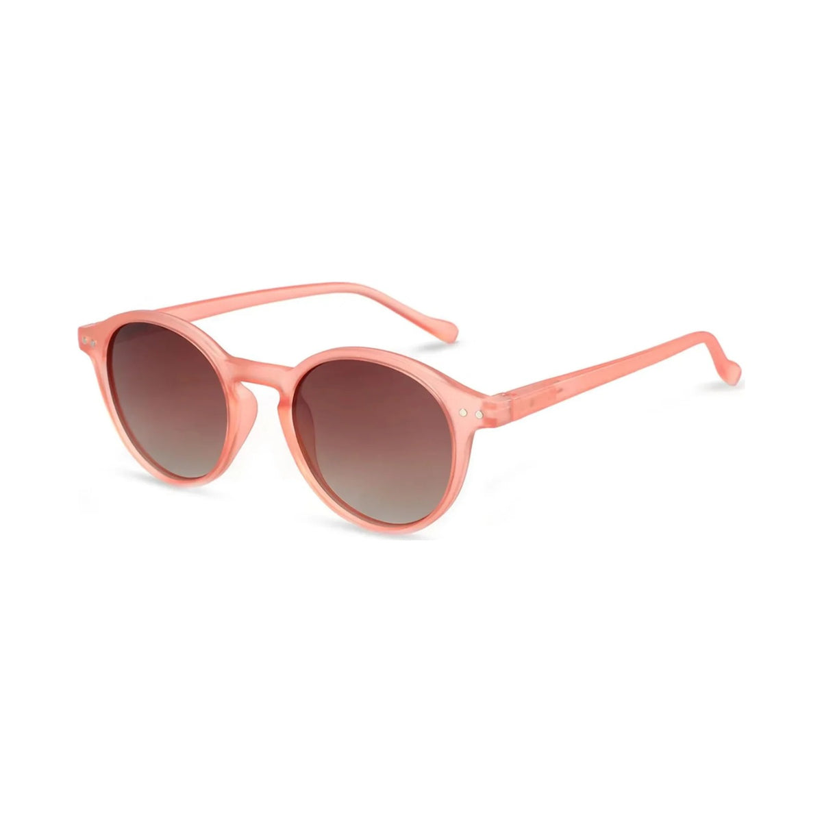 Mila ronde zonnebril, roze met bruin glas