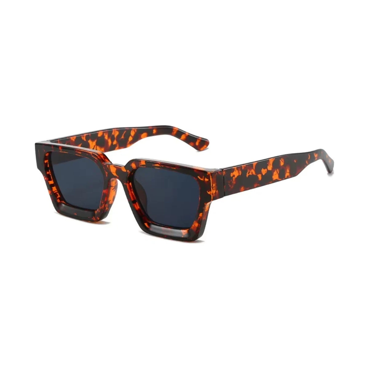 Noor retro vierkante zonnebril, amber met grijs glas