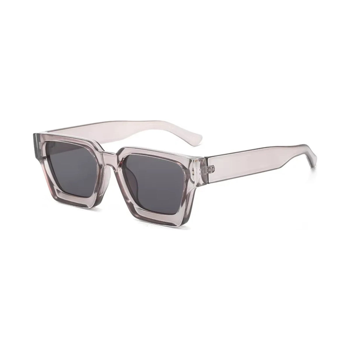 Noor retro vierkante zonnebril, grijs met grijs glas