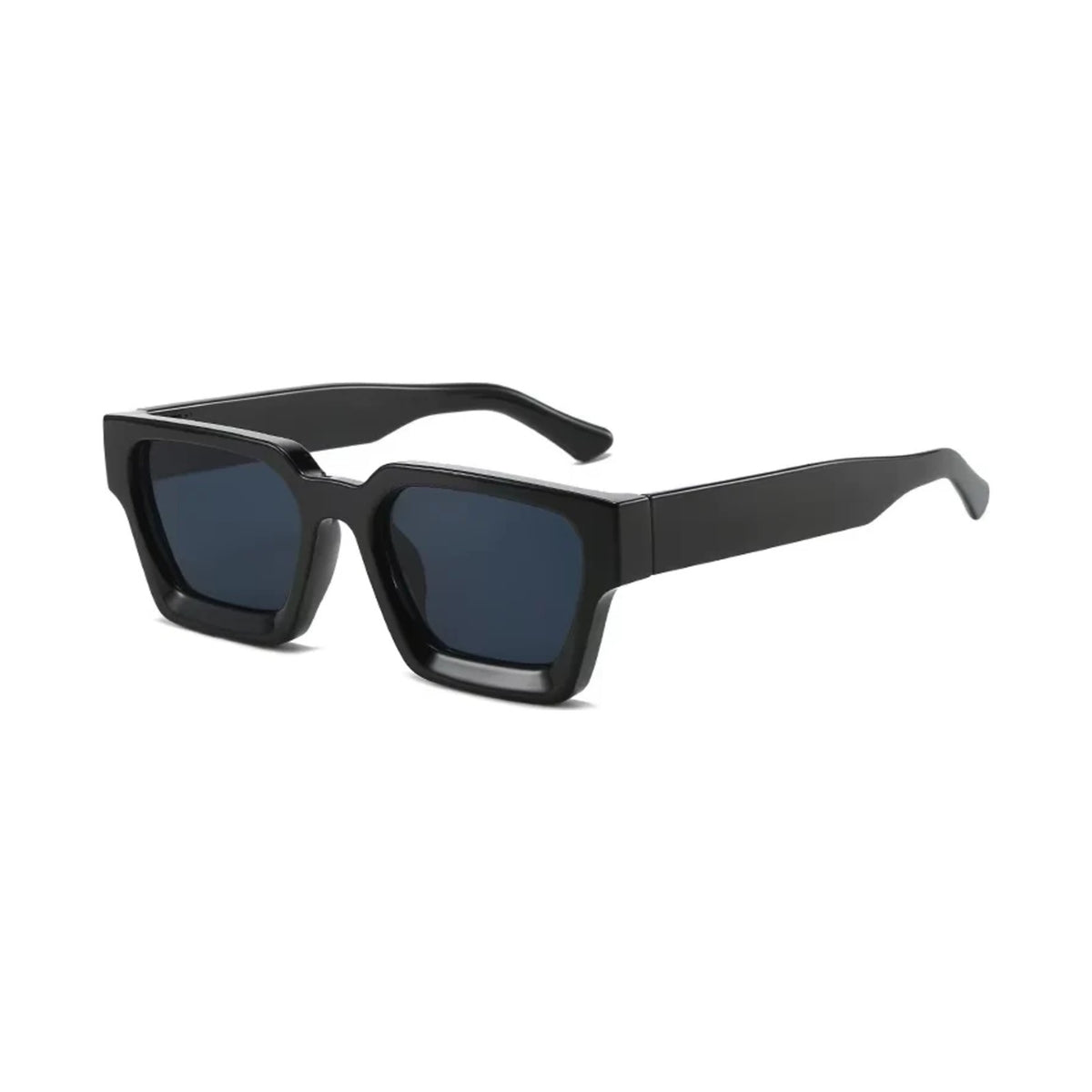 Noor retro vierkante zonnebril, zwart met grijs glas